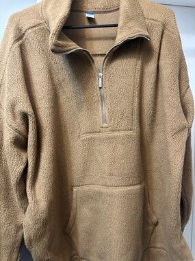 Women’s Half-Zip Fleece Pullover Sweatshirt - Camel